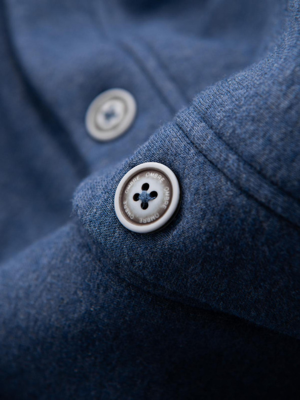 Ombre Clothing Herren Kapuzenpullover mit Knopfleiste blau Ombre Clothing