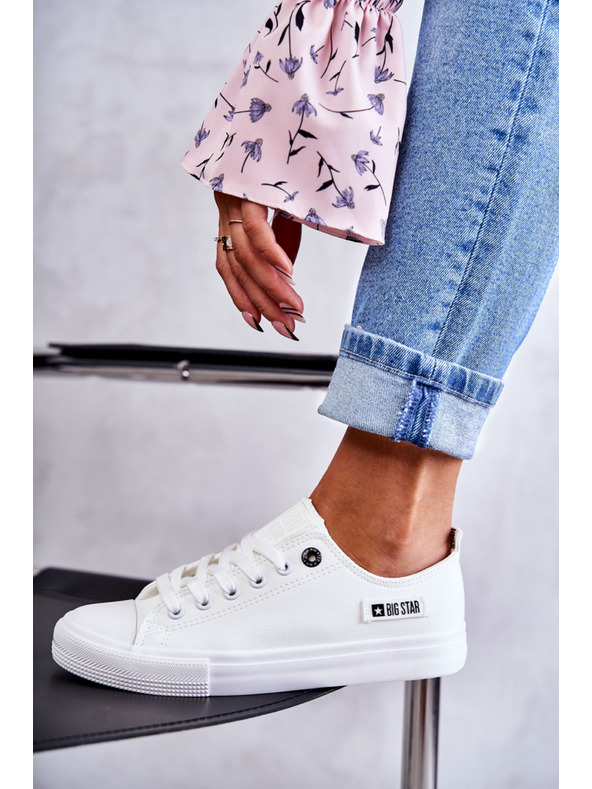 BIG STAR SHOES Niedrige Leder-Sneakers Big Star für Damen Weiß