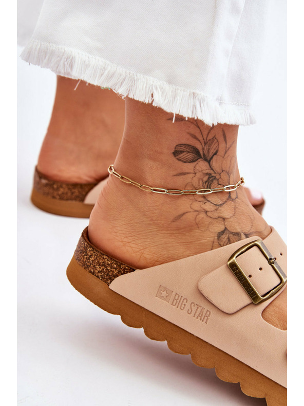 BIG STAR SHOES Damen Klassische Pantoffeln Big Star LL274478 Beige