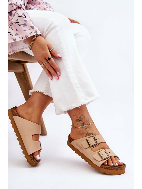 BIG STAR SHOES Damen Klassische Pantoffeln Big Star LL274478 Beige