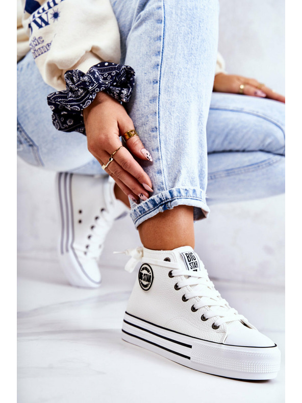BIG STAR SHOES Damen Big Star Hohe Turnschuhe - Weiß