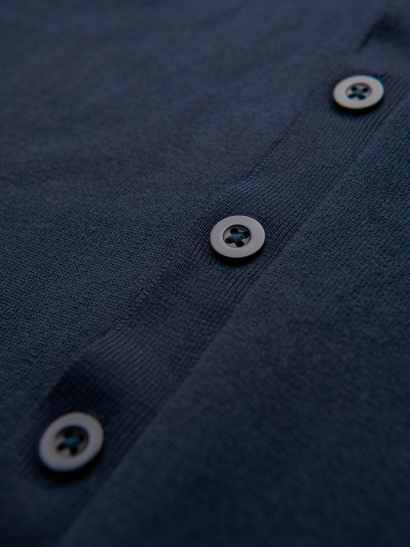 Ombre Clothing Herren Strickpullover mit strukturierten Tupfen - dunkelblau Ombre Clothing