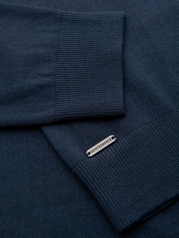 Ombre Clothing Herren Strickpullover mit strukturierten Tupfen - dunkelblau Ombre Clothing