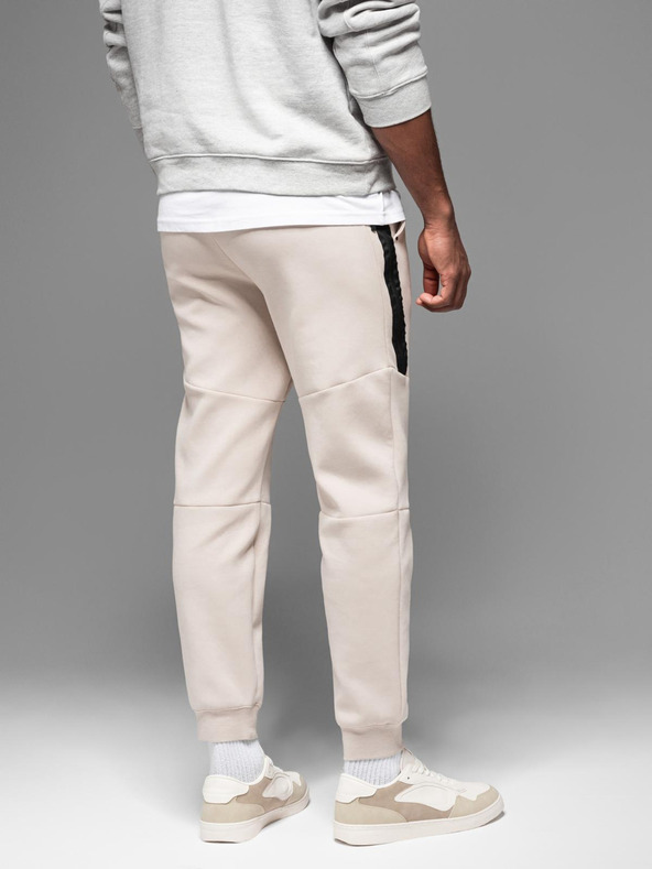 Ombre Clothing Herren-Trainingshose mit Rippbündchen und dekorativem Reißverschluss - sand Ombre Clothing