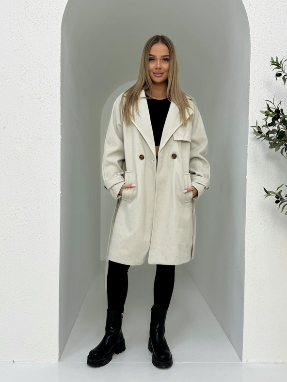 Edoti Modischer Damenmantel - beige EDOTI