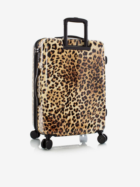 Heys Black-Brown Patterned Travel Suitcase Heys Brown Leopard M