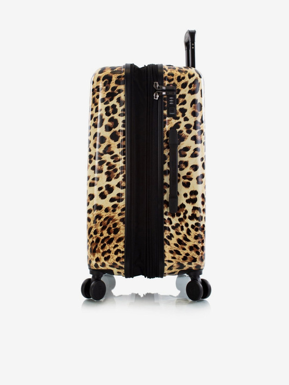 Heys Black-Brown Patterned Travel Suitcase Heys Brown Leopard M