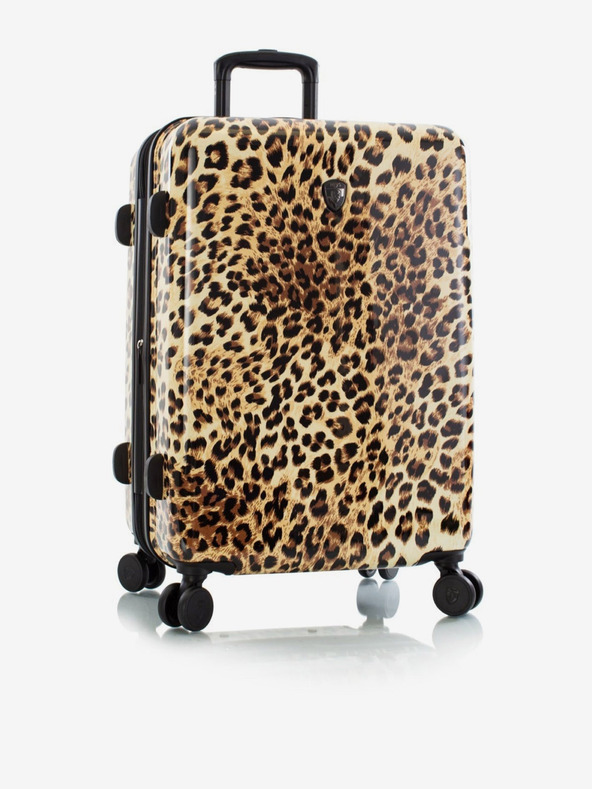 Heys Black-Brown Patterned Travel Suitcase Heys Brown Leopard M