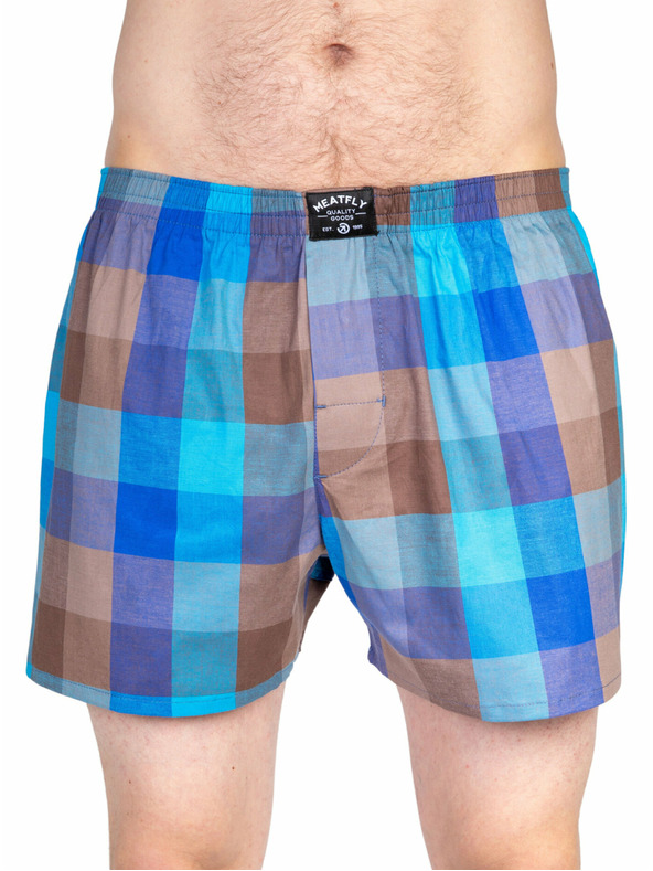 Meatfly Meatfly Herren-Boxershorts Doug Brown / Blue | Braun | Größe