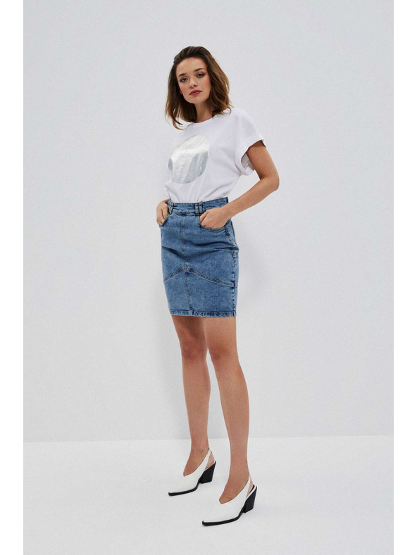 Moodo Blauer Damen Jeans-Rock Moodo