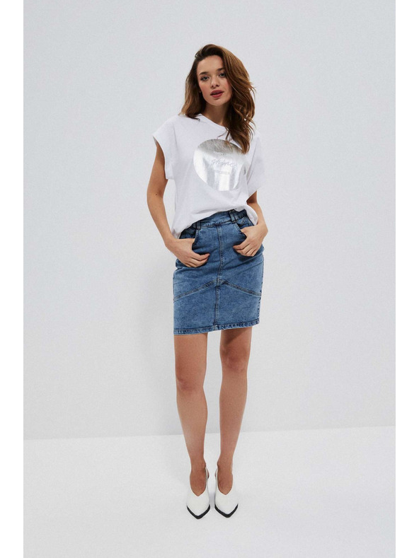 Moodo Blauer Damen Jeans-Rock Moodo