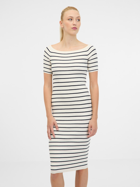 Orsay Cremefarbenes Damen-Midikleid ORSAY