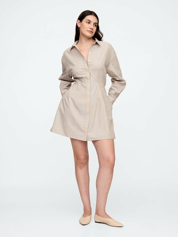 GAP Damen Popeline-Minikleid im Hemdblusenstil GAP
