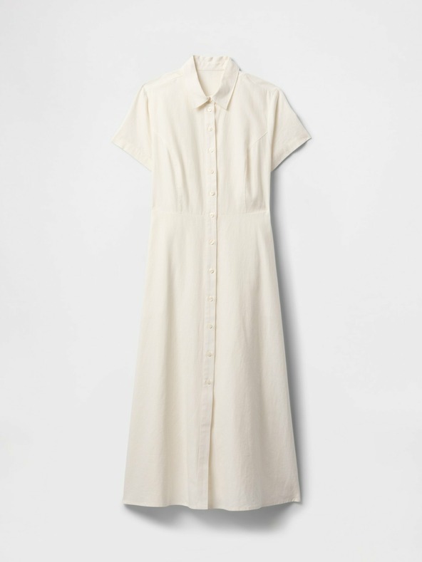 GAP Damen Leinen-Hemdkleid in Maxi-Länge GAP