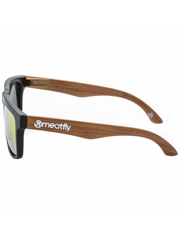 Meatfly Meatfly Sonnenbrille Memphis Black / Wood | Orange | Größe