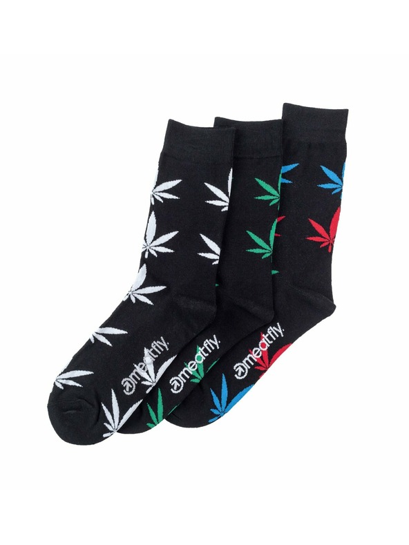Meatfly Meatfly Herren-Socken Ganja Schwarz Geschenkpack | Mehrfarbig | Größe