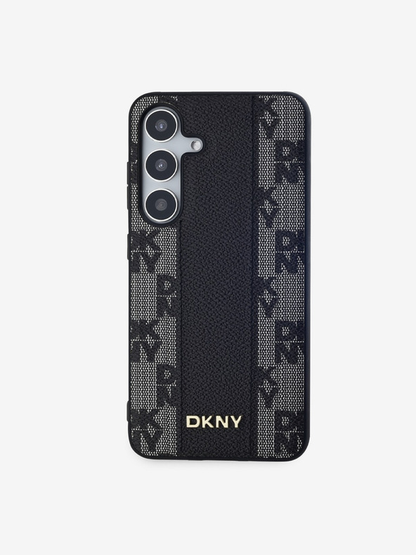 DKNY DKNY PU Leder Karomuster Magsafe Rückseite Hülle für Samsung Galaxy S24+ Schwarz