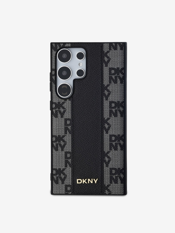 DKNY DKNY PU Leder Karomuster Magsafe Rückseite Hülle für Samsung Galaxy S24 Ultra Schwarz