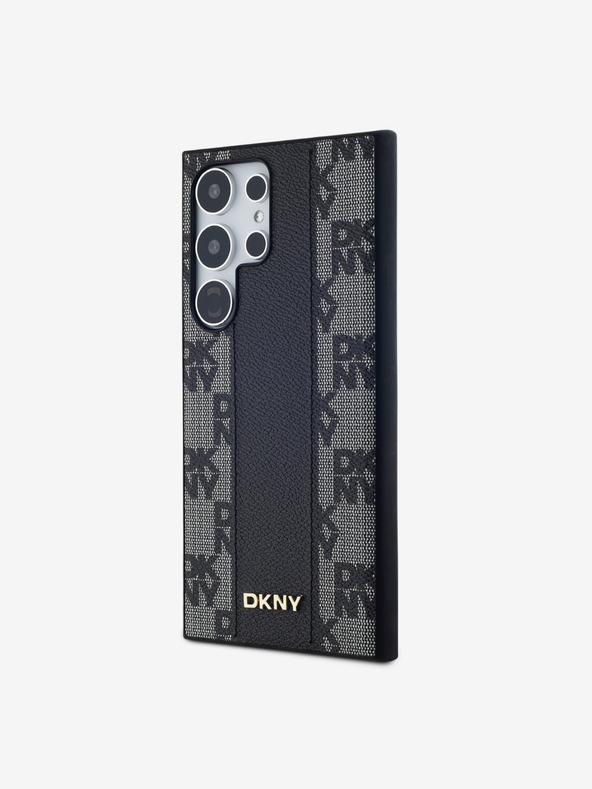 DKNY DKNY PU Leder Karomuster Magsafe Rückseite Hülle für Samsung Galaxy S24 Ultra Schwarz