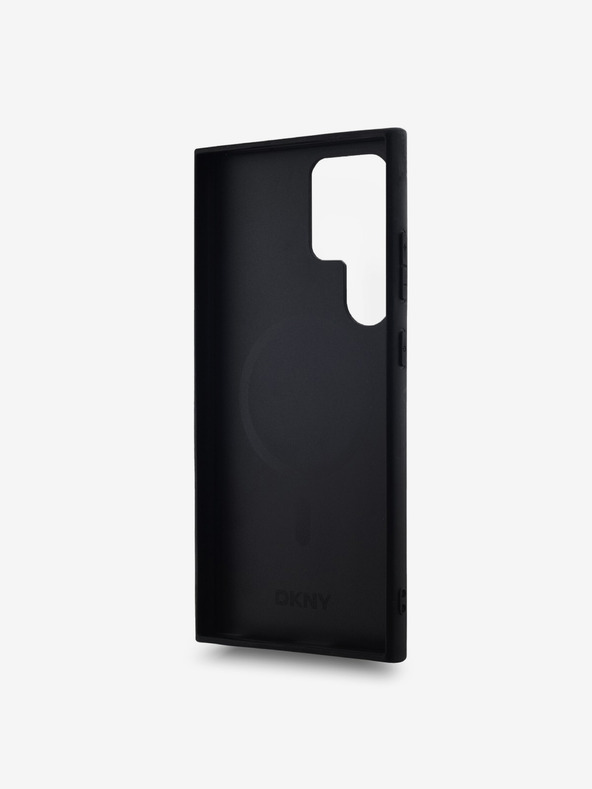 DKNY DKNY PU Leder Karomuster Magsafe Rückseite Hülle für Samsung Galaxy S24 Ultra Schwarz