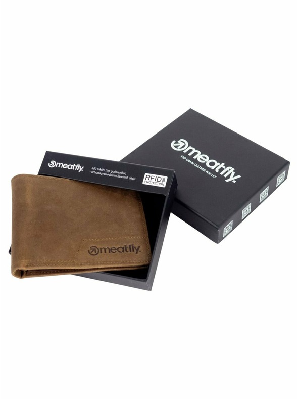 Meatfly Meatfly Leder-Geldbörse Eliot Premium Oak | Braun | Größe