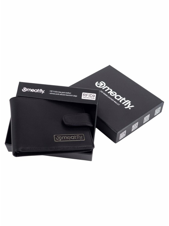 Meatfly Meatfly Leder-Geldbörse Nathan Premium Black | Schwarz | Größe