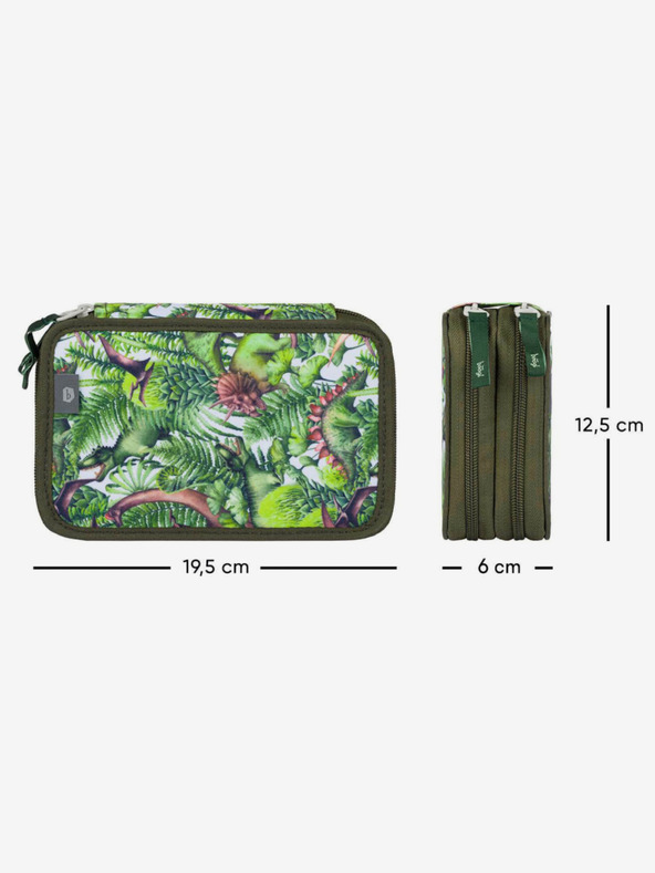 BAAGL  Grünes Schulmäppchen Baagl Dinosaurs