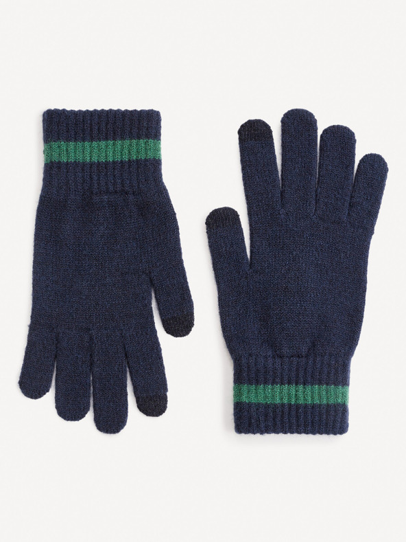 Celio Dunkelblaues Set aus Mütze, Schal und Handschuhen für Herren im Celio-Geschenkpaket