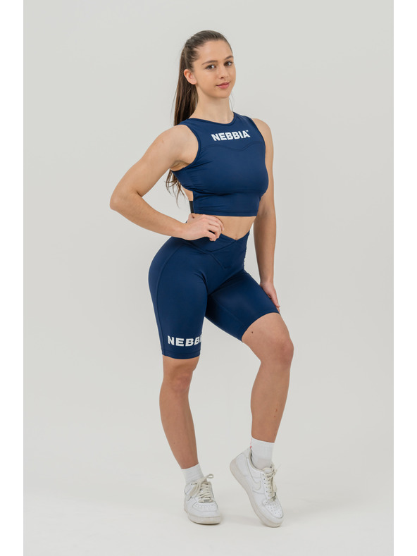 Nebbia Leggings-Shorts mit hoher Taille 9" SNATCHED 614 XS, dunkelblau