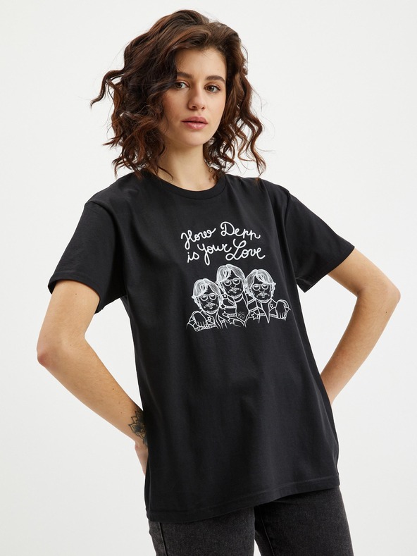 ZOOT.Original Schwarzes Frauen-T-Shirt Zoot Original Depp love