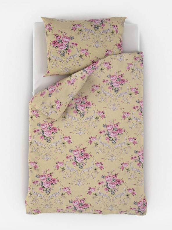 Kvalitex Französische verlängerte Baumwollbettwäsche PROVENCE COLLECTION 240x220, 70x90cm CLER gelb