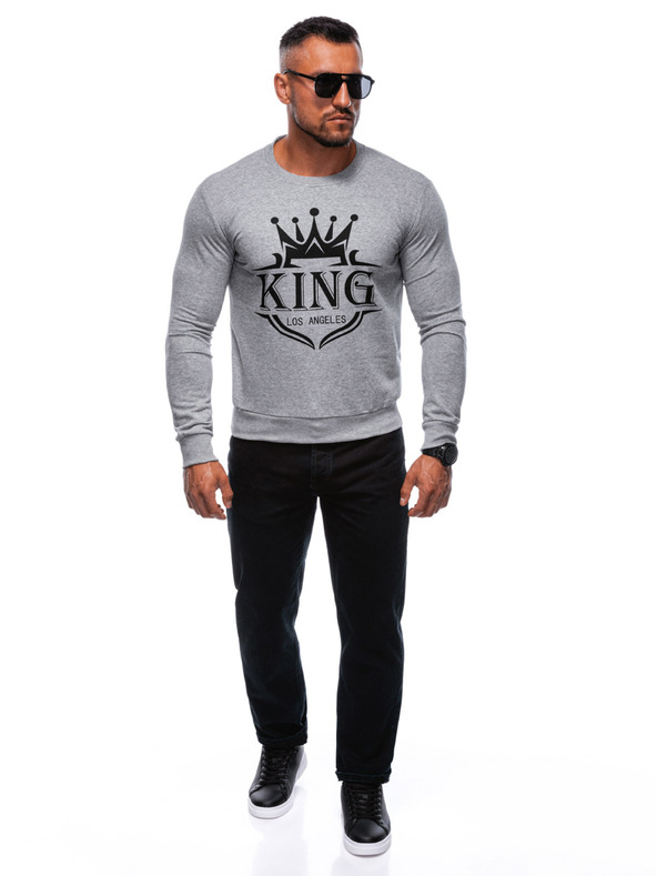 Edoti EDOTI Herren-Kapuzensweatshirt, grau