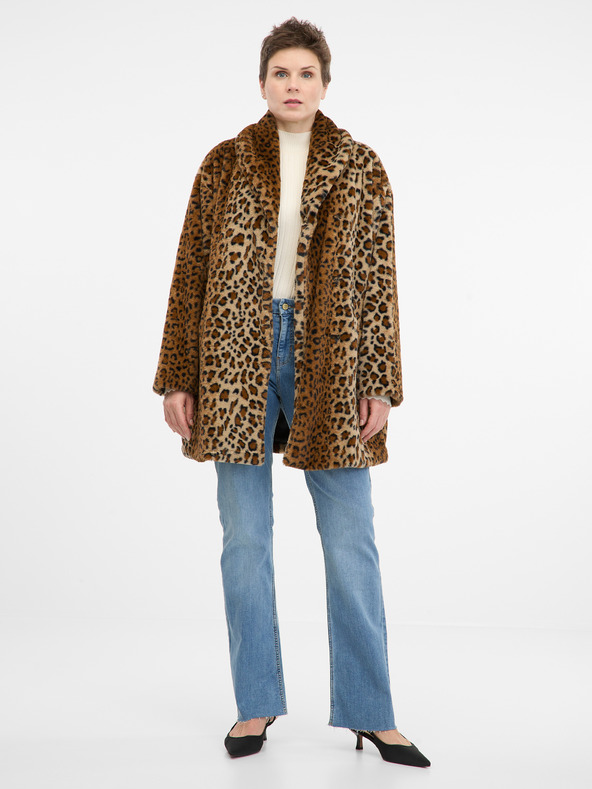 Orsay Hellbrauner gemusterter Damenmantel ORSAY