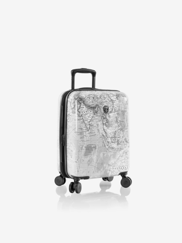 Heys 3-teiliges gemustertes Reisekofferset in Weiß Heys Journey 3G S,M,L Black/White Map