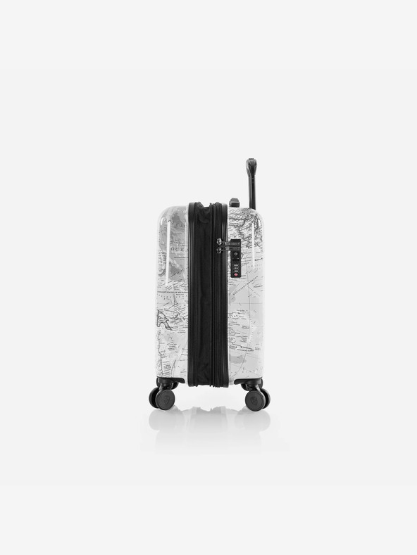 Heys 3-teiliges gemustertes Reisekofferset in Weiß Heys Journey 3G S,M,L Black/White Map