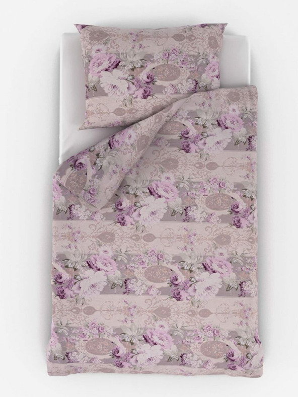 Kvalitex Französische Baumwollbettwäsche Provence Collection 220x200, 70x90cm Margot lila Qualitex