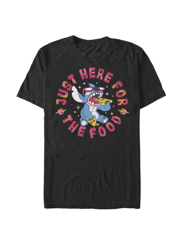 ZOOT.Fan Schwarzes Herren T-Shirt Disney Classics Stitch Pizza