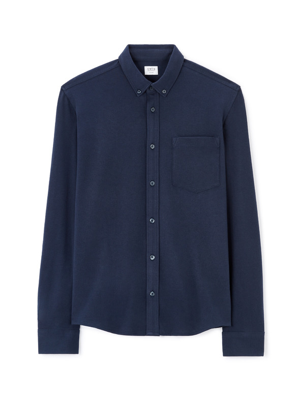 Celio Dunkelblaues Herrenhemd Celio Lapic