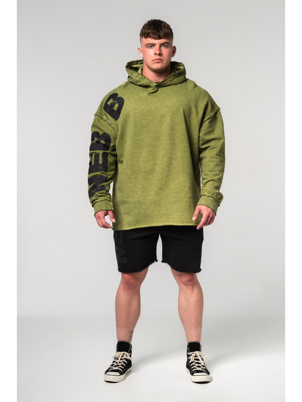 Nebbia Abgewaschener Oversized-Kapuzenpullover NO BS 371