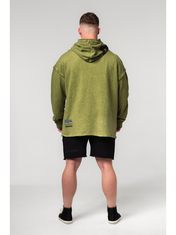 Nebbia Abgewaschener Oversized-Kapuzenpullover NO BS 371