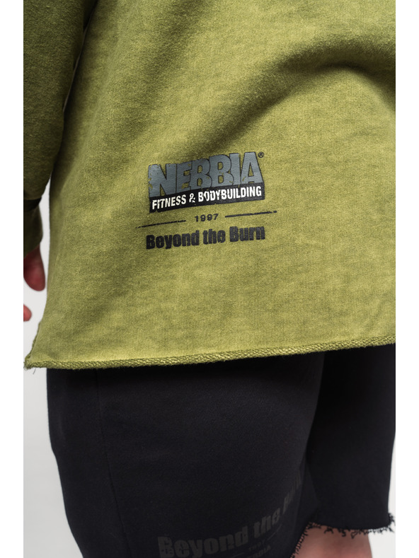 Nebbia Abgewaschener Oversized-Kapuzenpullover NO BS 371