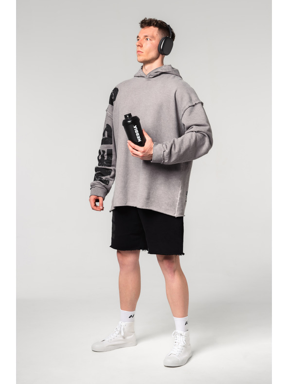 Nebbia Abgewaschener Oversized-Kapuzenpullover NO BS 371