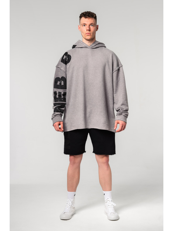 Nebbia Abgewaschener Oversized-Kapuzenpullover NO BS 371