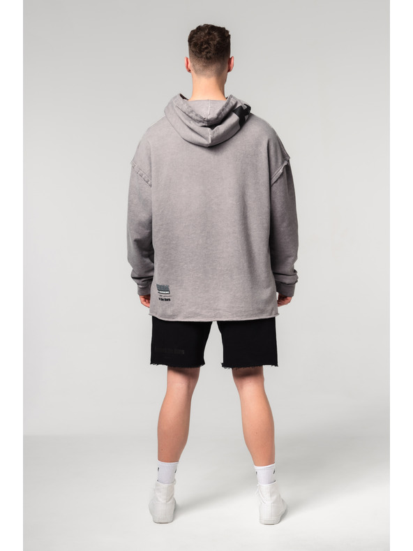 Nebbia Abgewaschener Oversized-Kapuzenpullover NO BS 371