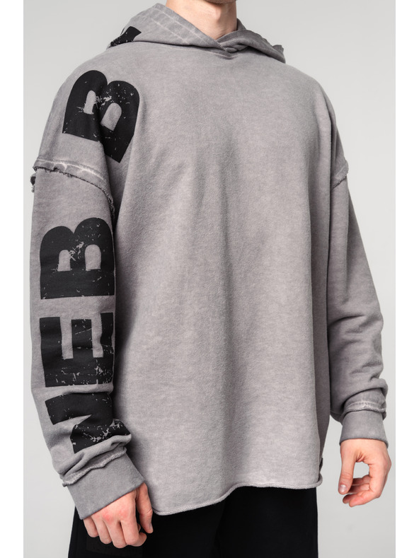 Nebbia Abgewaschener Oversized-Kapuzenpullover NO BS 371