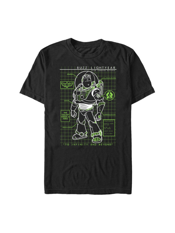 ZOOT.Fan Schwarzes Herren T-Shirt Pixar Buzzin Schematic