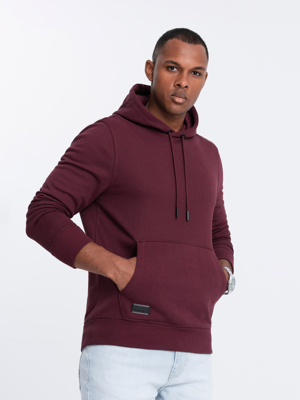 Ombre Clothing Herren Baumwoll-Hoodie BASIC mit Kängurutasche und Kapuze Ombre Clothing