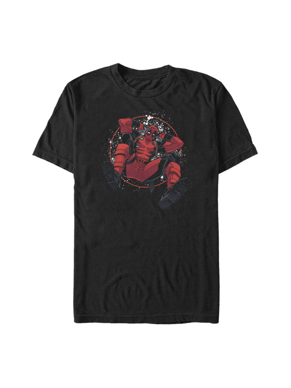 ZOOT.Fan Schwarzes Herren Marvel Deadpool Splatter Circle T-Shirt