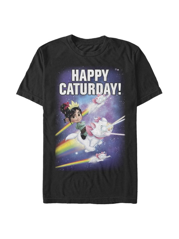 ZOOT.Fan Schwarzes Herren Disney Happy Caturday Stars T-Shirt