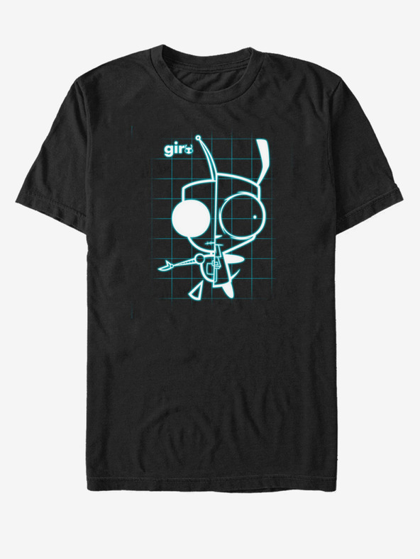 ZOOT.Fan Schwarzes Unisex-T-Shirt Nickelodeon GIR SCHEMATIC